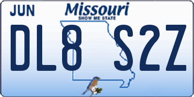 MO license plate DL8S2Z