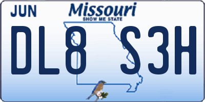 MO license plate DL8S3H