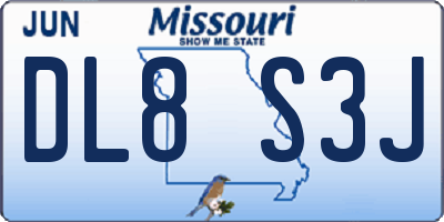MO license plate DL8S3J