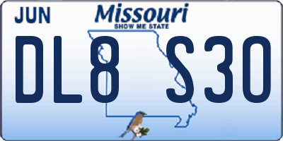 MO license plate DL8S3O