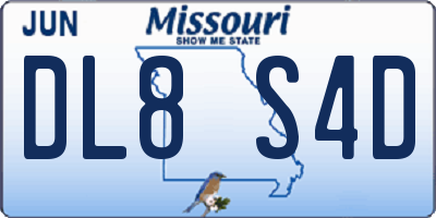MO license plate DL8S4D