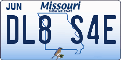 MO license plate DL8S4E