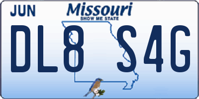 MO license plate DL8S4G