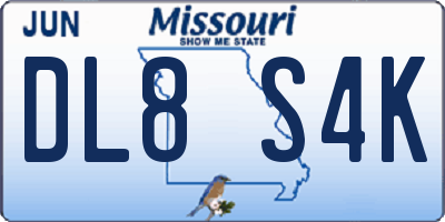 MO license plate DL8S4K