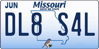 MO license plate DL8S4L