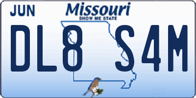 MO license plate DL8S4M