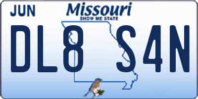 MO license plate DL8S4N