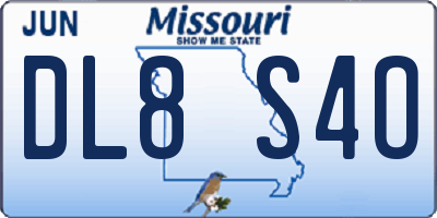 MO license plate DL8S4O