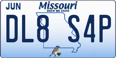 MO license plate DL8S4P