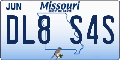 MO license plate DL8S4S