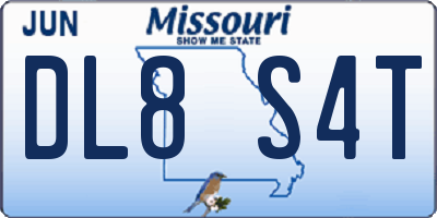 MO license plate DL8S4T