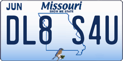 MO license plate DL8S4U