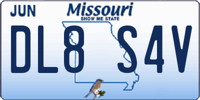 MO license plate DL8S4V