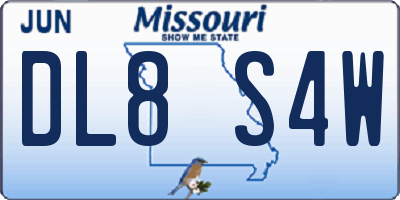 MO license plate DL8S4W