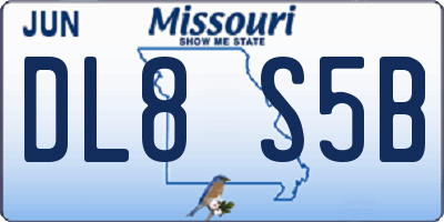 MO license plate DL8S5B