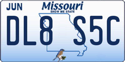 MO license plate DL8S5C