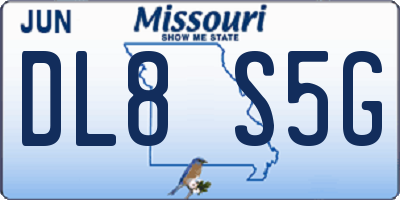 MO license plate DL8S5G