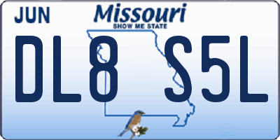 MO license plate DL8S5L