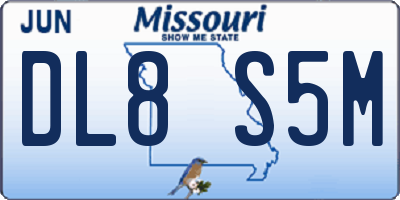 MO license plate DL8S5M