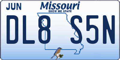 MO license plate DL8S5N