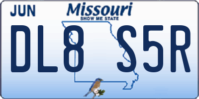 MO license plate DL8S5R