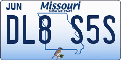 MO license plate DL8S5S