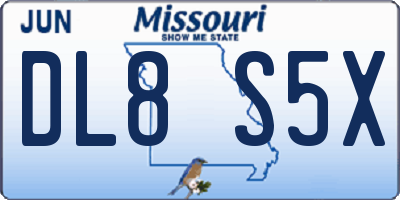 MO license plate DL8S5X