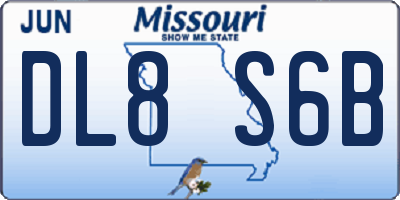 MO license plate DL8S6B