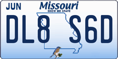 MO license plate DL8S6D