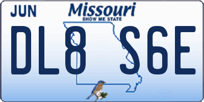 MO license plate DL8S6E