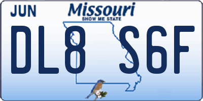 MO license plate DL8S6F