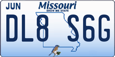 MO license plate DL8S6G
