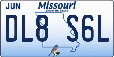 MO license plate DL8S6L