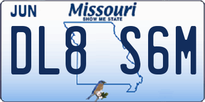 MO license plate DL8S6M