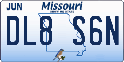 MO license plate DL8S6N