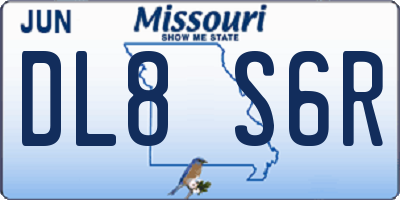 MO license plate DL8S6R