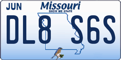 MO license plate DL8S6S