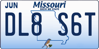 MO license plate DL8S6T