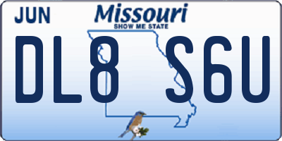 MO license plate DL8S6U