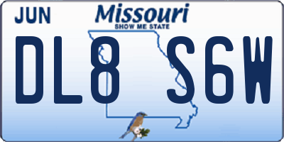 MO license plate DL8S6W