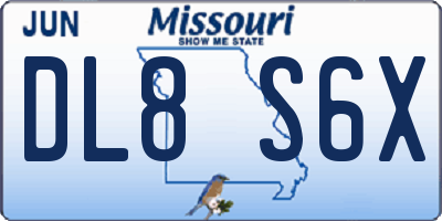 MO license plate DL8S6X