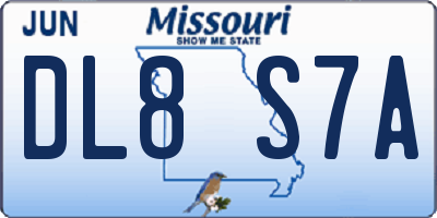 MO license plate DL8S7A