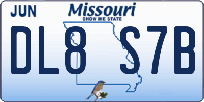 MO license plate DL8S7B