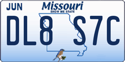 MO license plate DL8S7C