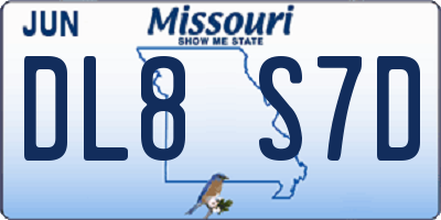 MO license plate DL8S7D
