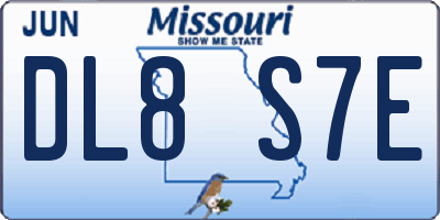 MO license plate DL8S7E