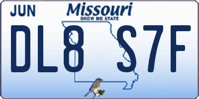 MO license plate DL8S7F