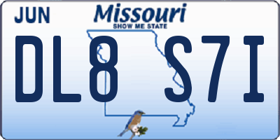 MO license plate DL8S7I