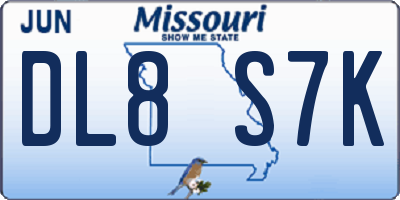 MO license plate DL8S7K