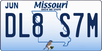 MO license plate DL8S7M